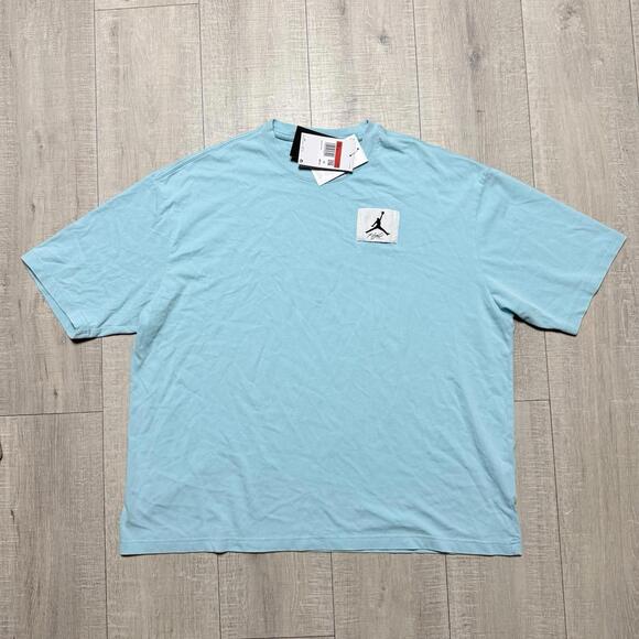 Nike Air Jordan Flight Essentials Men's Oversized T-Shirt Aqua DZ0604-464 Size L - Picture 1 of 8